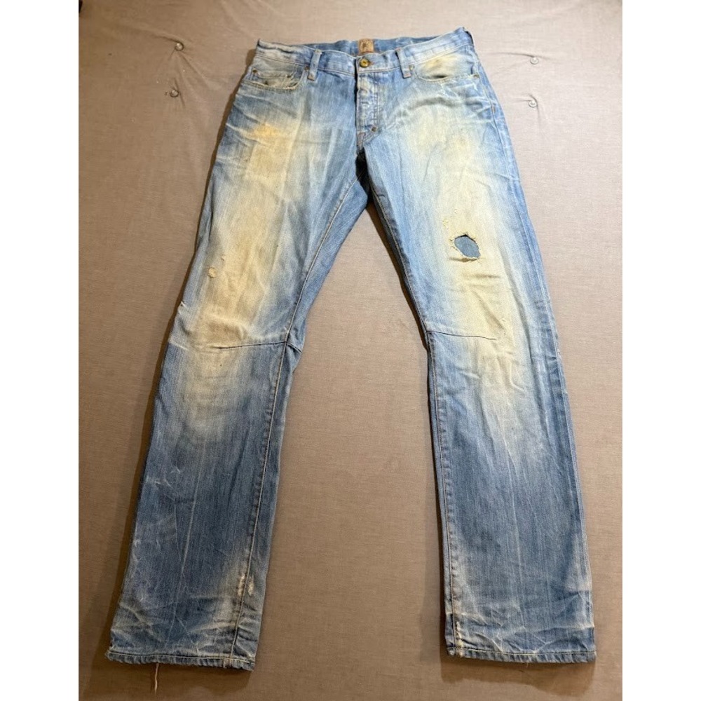 PRPS Jeans  Mens 33‎ Blue Denim Straight Grungy Pocketed Button Men 32X32.